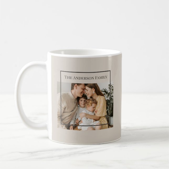 Personalized Family Photo | Custom Family Name  Kaffeetasse (Links)