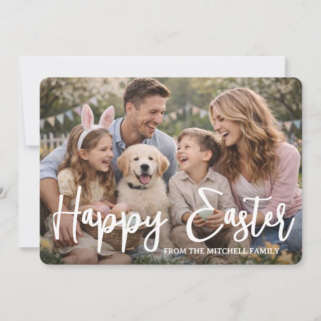 Personalized Family Photo Happy Easter Feiertagskarte (Vorderseite)