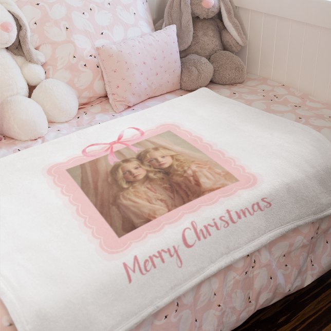 Personalized Family Photo Merry Christmas Blanket Fleecedecke (Von Creator hochgeladen)