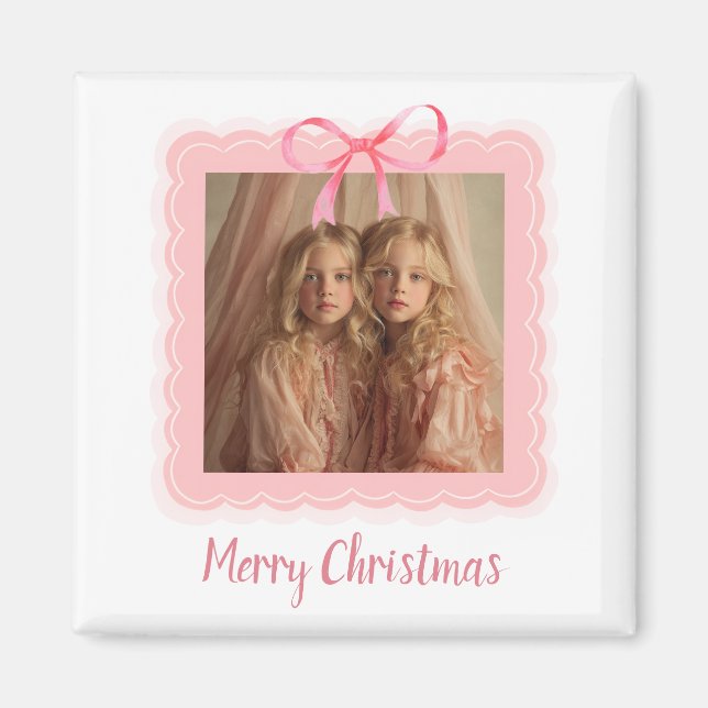 Personalized Family Photo Merry Christmas Magnet (Vorne)