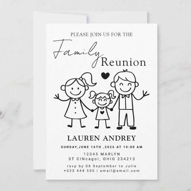 Personalized Family Reunion Party Invitation Einladung (Vorderseite)