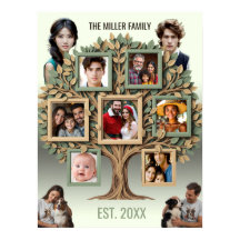 Personalized Family Tree Photo Wall Scroll