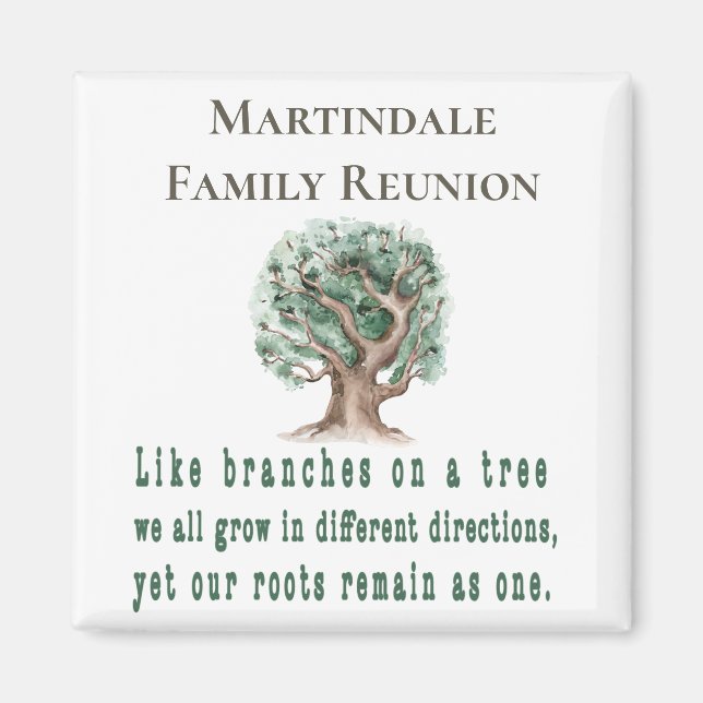 Personalized Family Tree Reunion Magnet (Vorne)