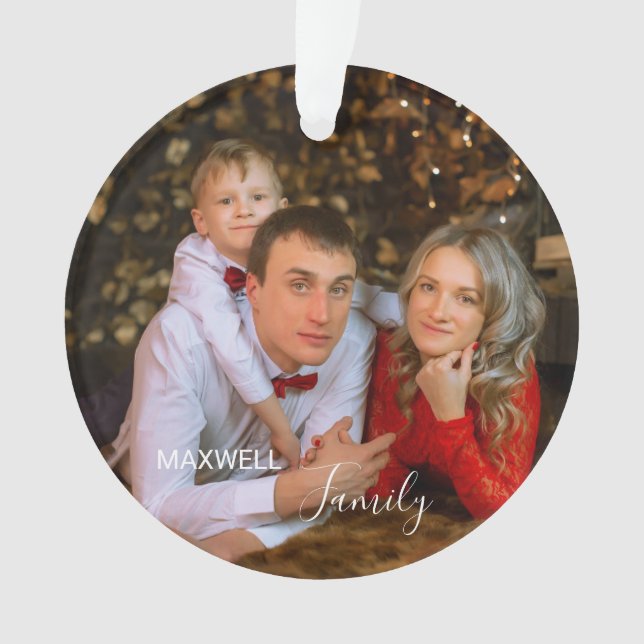 Personalized FamilyPhoto ChristmasAcrylic Ornament (Vorderseite)