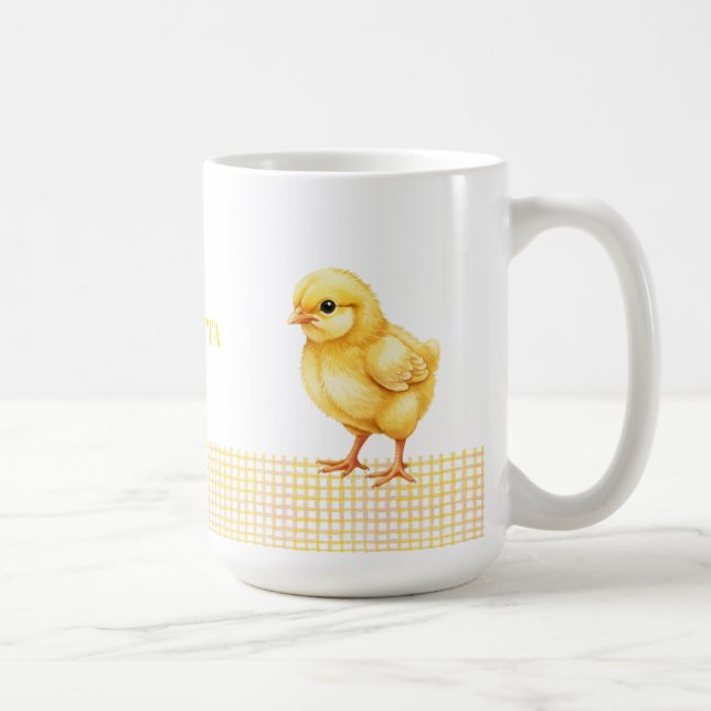 Personalized Farm Animal Mug – Cute Chick Design Kaffeetasse (Rechts)