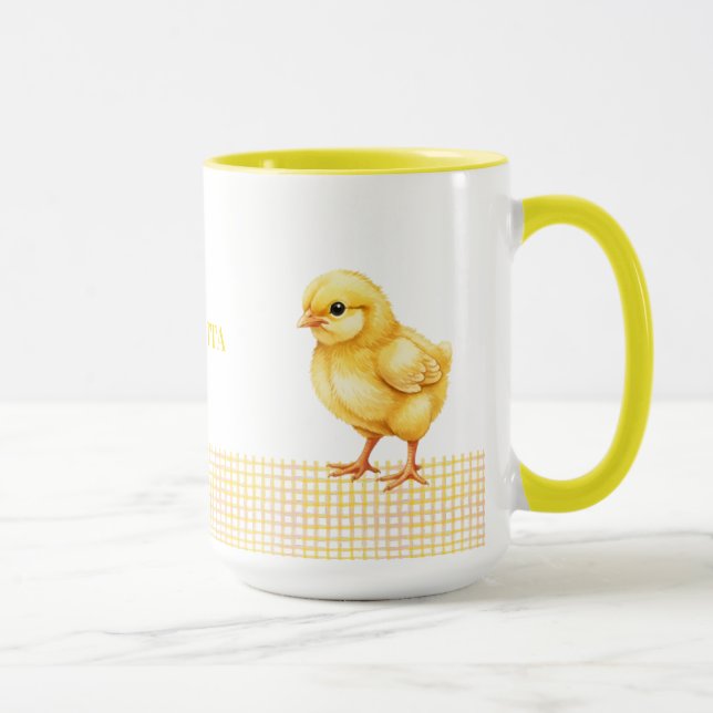 Personalized Farm Animal Mug – Cute Chick Design Tasse (Rechts)