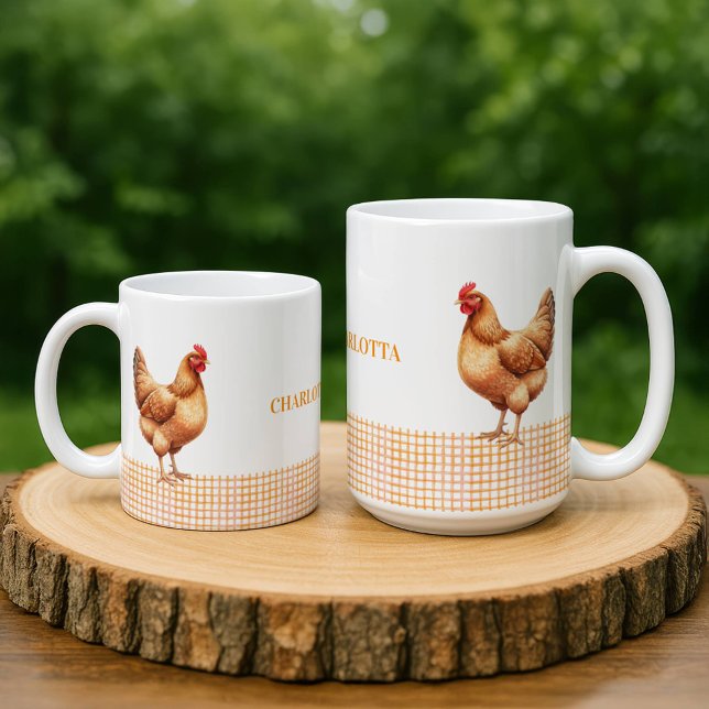 Personalized Farmhouse Hen Name Mug Kaffeetasse (Von Creator hochgeladen)