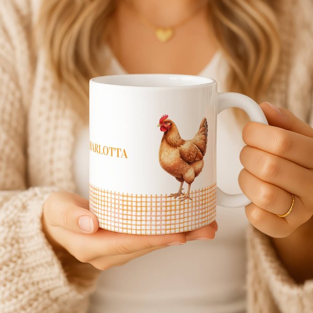 Personalized Farmhouse Hen Name Mug Kaffeetasse (Von Creator hochgeladen)
