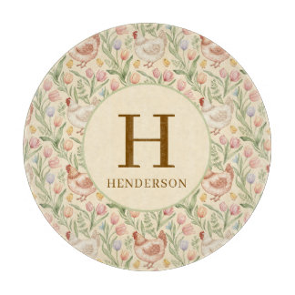 Personalized Farmhouse Monogram Glass Board Schneidebrett