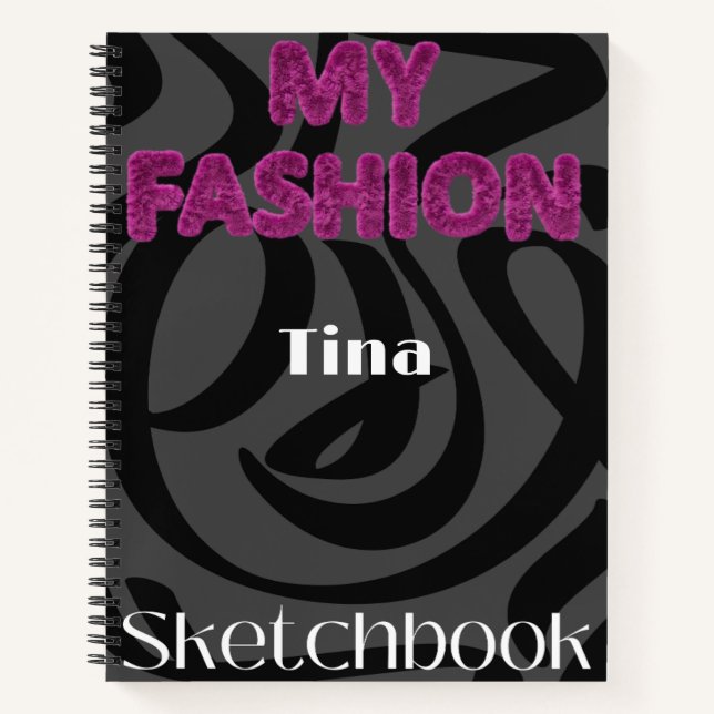 Personalized  Fashion Design Sketchbook Notizbuch (Vorderseite)