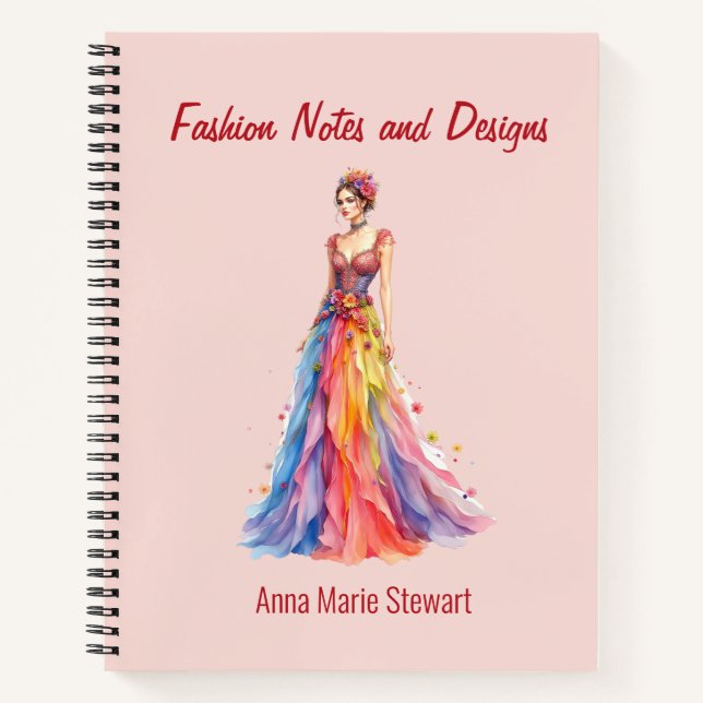 Personalized Fashion Sketch Book Notizbuch (Vorderseite)