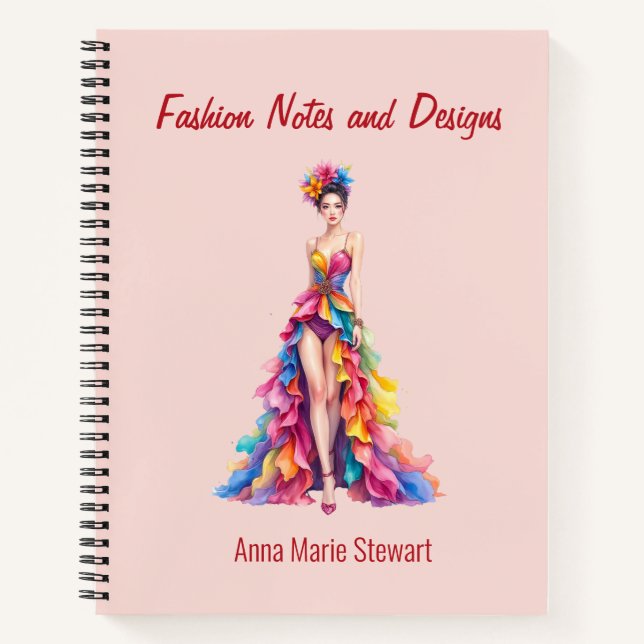 Personalized Fashion Sketch Book Notizbuch (Vorderseite)