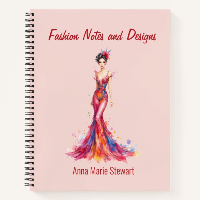Personalized Fashion Sketch Book Notizbuch (Vorderseite)