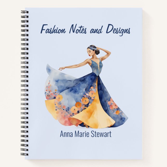 Personalized Fashion Sketch Book Notizbuch (Vorderseite)