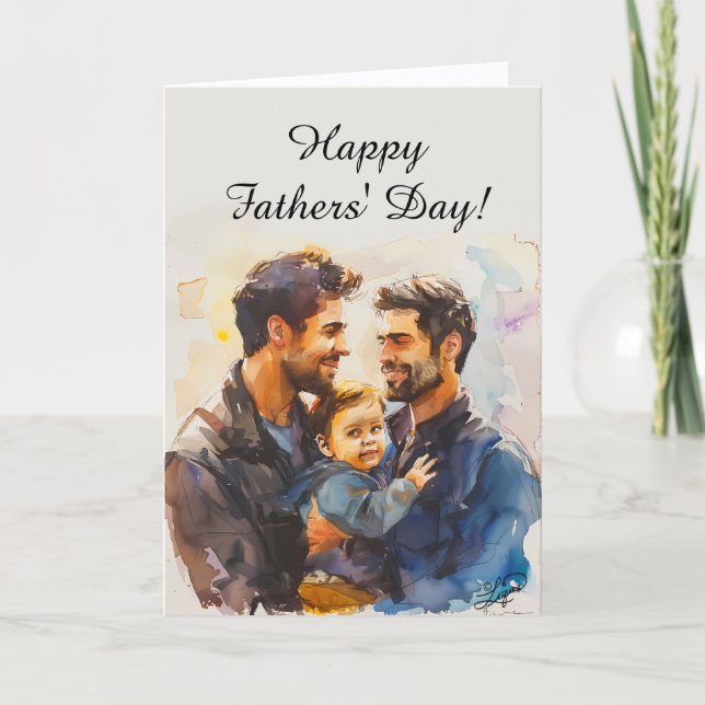 Personalized Father's Day Cards for Gay Dads Dankeskarte (Vorderseite)