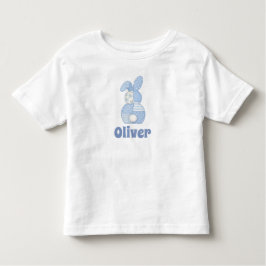 Personalized Faux Patchwork Bunny with Custom Name Kleinkind T-shirt