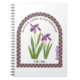 Personalized February Birth Month Flower Notebook Notizblock