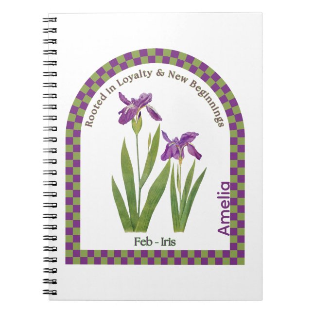 Personalized February Birth Month Flower Notebook Notizblock (Vorderseite)