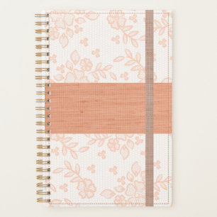 Personalized Feminine Linen & Lace Spiral Planner Planer