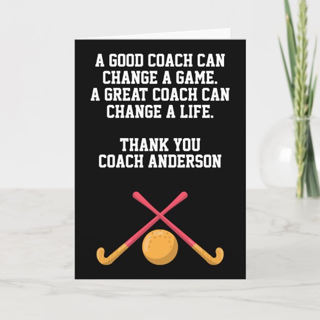 Personalized Field Hockey Coach From Team Players Karte (Vorderseite)