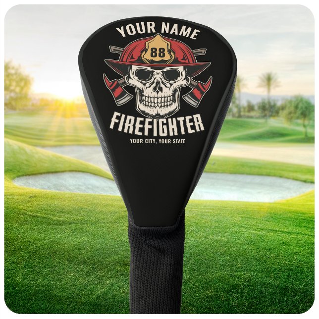 Personalized Firefighter Skull Fireman Fire Dept Golf Headcover (Von Creator hochgeladen)