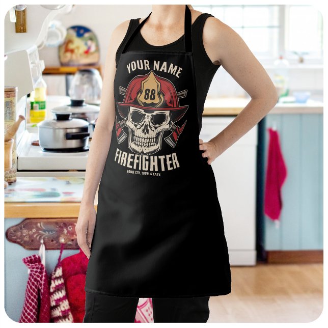 Personalized Firefighter Skull Fireman Fire Dept Schürze (Von Creator hochgeladen)