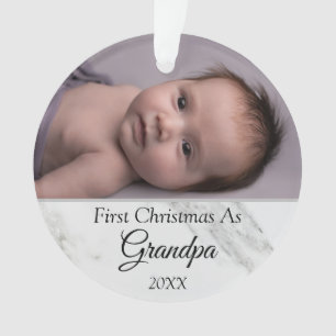 Personalized First Christmas as Grandpa Photo 2022 Ornament
