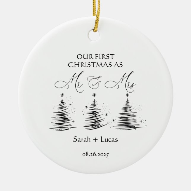 Personalized First Christmas Mr & Mrs Ornament (Vorne)