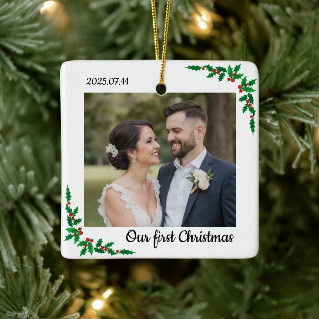 Personalized First Christmas Ornament for Couple (Baum)