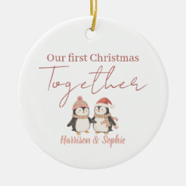 Personalized first Christmas together newlyweds  Keramik Ornament