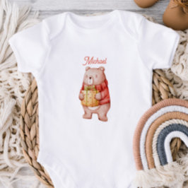 Personalized First Valentine`s Day Baby Bodyusit Strampler