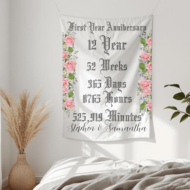 Personalized first  year anniversary typography  wandteppich (Von Creator hochgeladen)