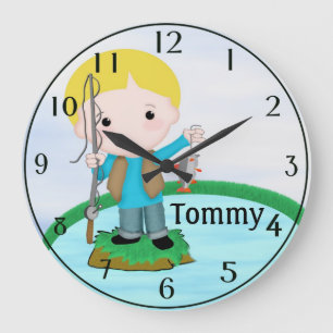 Personalized Fishing Wall Clock Große Wanduhr