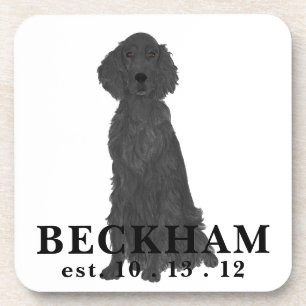 Personalized Flat Coated Retriever Getränkeuntersetzer