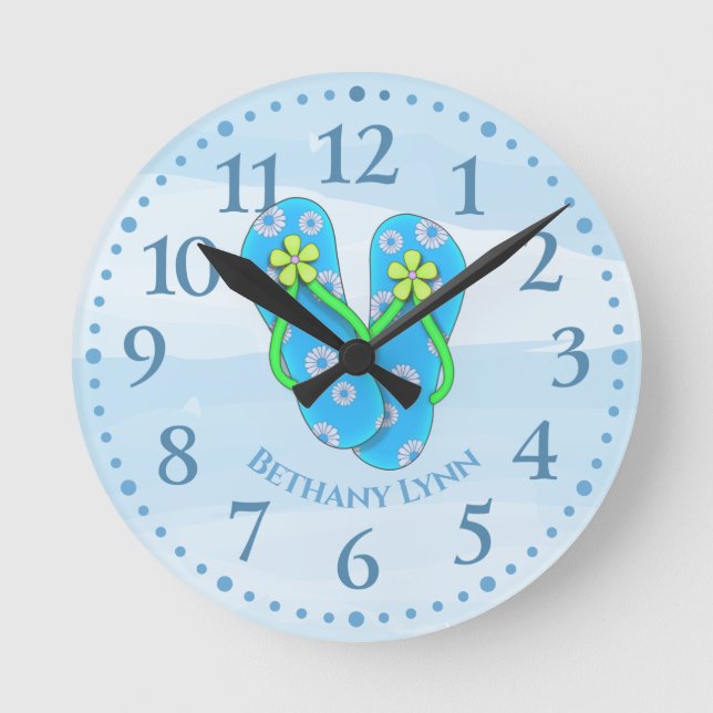 Personalized Flip flop Wall Clock Runde Wanduhr (Vorderseite)