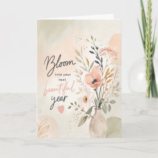 Personalized Floral Birthday Card – Bloom  Karte