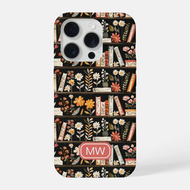 Personalized Floral Bookshelf Phone Case iPhone Hülle (Rückseite)