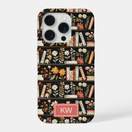 Personalized Floral Bookshelf Phone Case iPhone 15 Pro Hülle