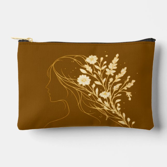 Personalized Floral Cosmetic Bag Women's Day Gift Zubehörtasche (Vorderseite)