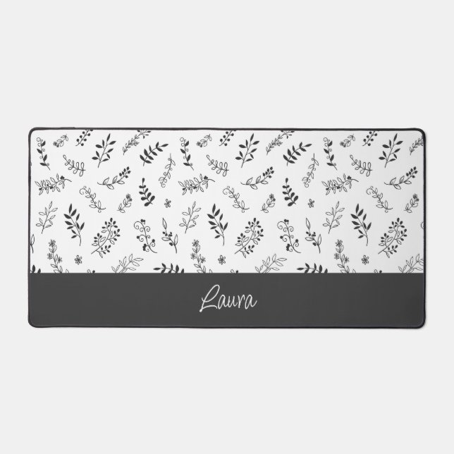 Personalized Floral Design Desk Mat  Schreibtischunterlage (Vorderseite)