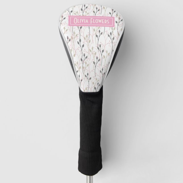 Personalized Floral Golf Club Head Cover with Name Headcover (Vorderseite)