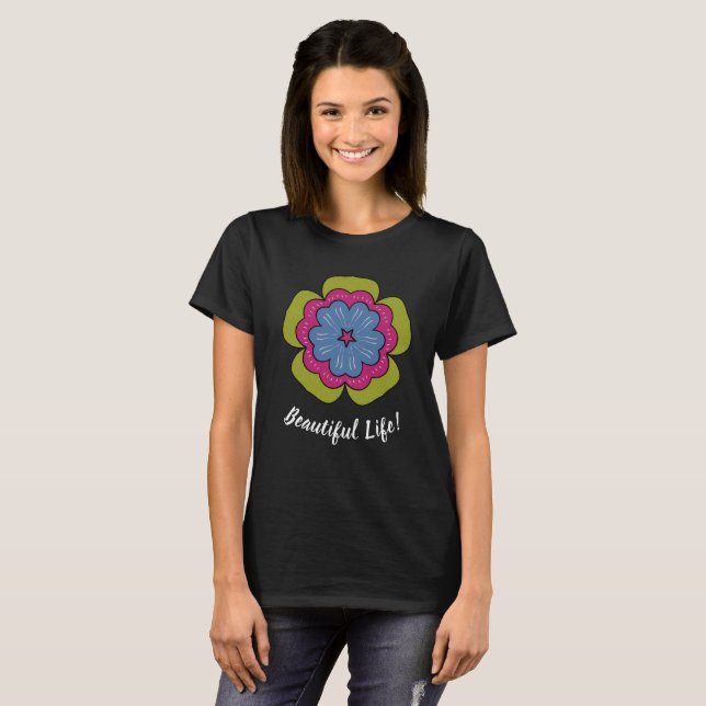 Personalized Floral Graphic Women's Basic T-Shirt (Vorne ganz)
