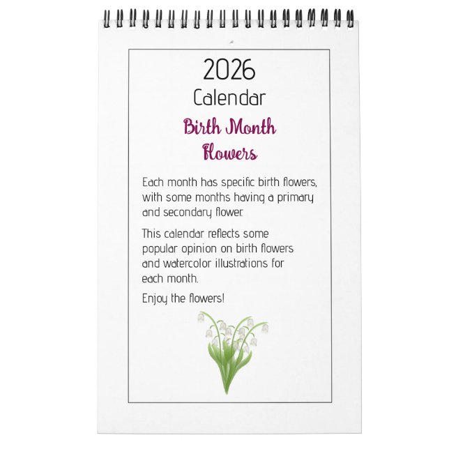 Personalized Floral Illustrations Calendar Kalender (Titelbild)