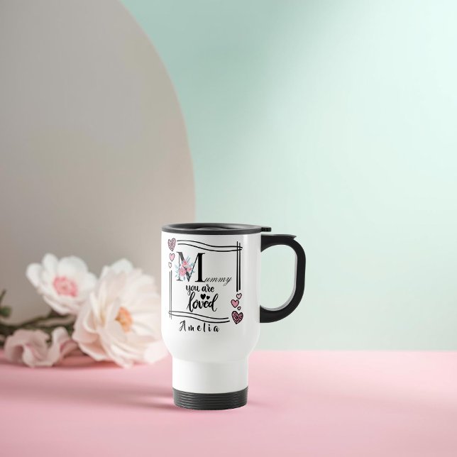 Personalized Floral Mommy Travel Mug Reisebecher (Von Creator hochgeladen)