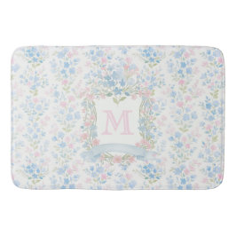 Personalized Floral Monogram Bath Mat Badematte