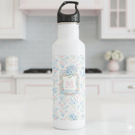 Personalized Floral Monogram Water Bottle Edelstahlflasche