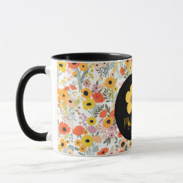 Personalized floral mug for her tasse
