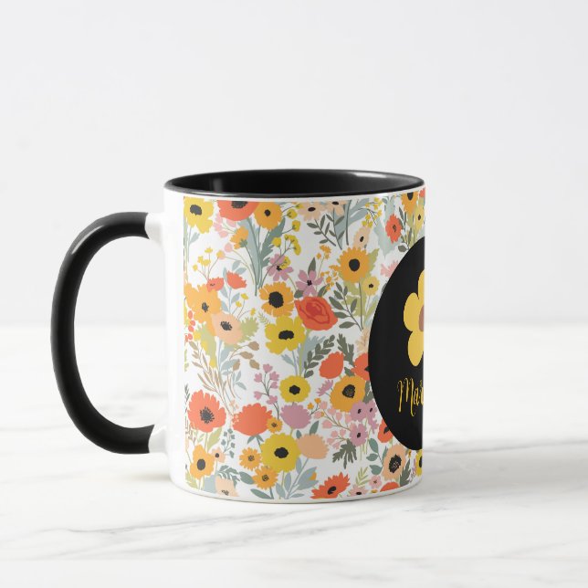 Personalized floral mug for her  tasse (Links)