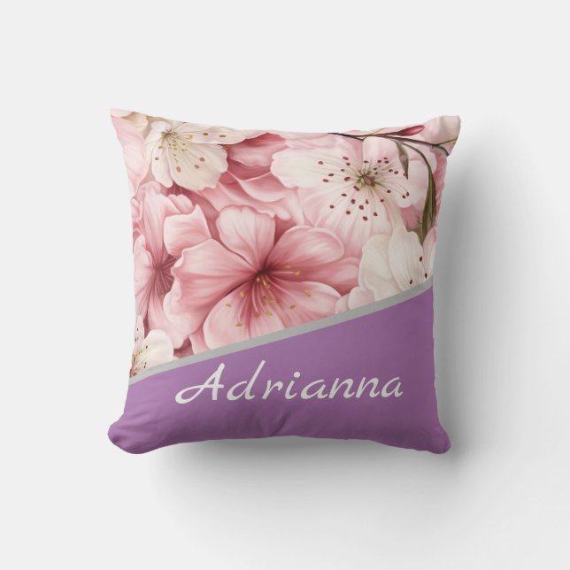 Personalized Floral Name Kissen (Vorderseite)