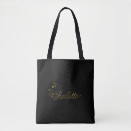 Personalized Floral Name Tote Bag for Everyday Use